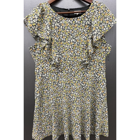 Roolee Mom Dress XL Floral Ruffle Knee Length Short Sleeve Nursing Breastfeeding - Picture 1 of 10